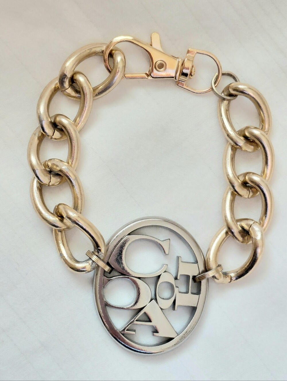 Coach Silver Gold Oval Bracelet
